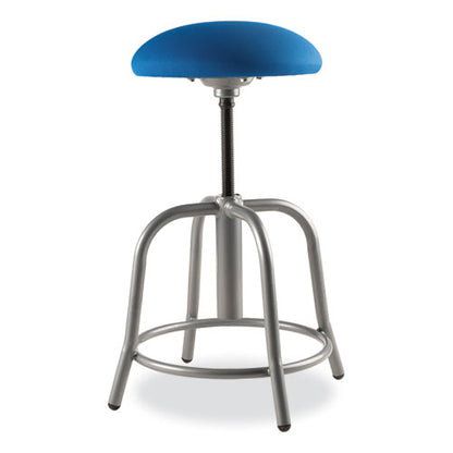 6800 Series Height Adjustable Fabric Padded Seat Stool, Supports 300 Lb, 18" To 25" Seat Height, Cobalt Blue Seat/gray Base