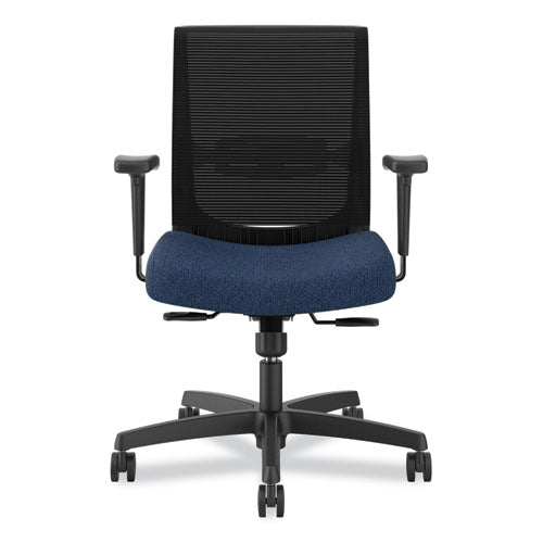 Convergence Mid-back Task Chair, Supports Up To 275 Lb, 16.5" To 21" Seat Height, Navy Seat, Black Back, Black Frame