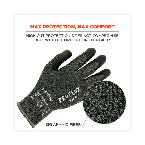 Proflex 7070 Ansi A7 Nitrile Coated Cr Gloves, Green, Small, Pair