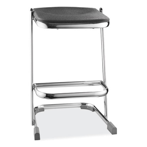 6600 Series Elephant Z-stool, Backless, Supports Up To 500 Lb, 24" Seat Height, Black Seat, Chrome Frame