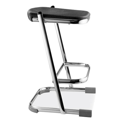 6600 Series Elephant Z-stool, Backless, Supports Up To 500 Lb, 24" Seat Height, Black Seat, Chrome Frame