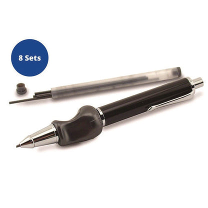 Heavyweight Mechanical Pencil Set W/the Pencil Grip, 2 Mm Lead Refills, Hb (#2), Black Lead, Black/navy/silver Barrel, 8/ct