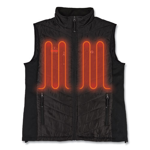 N-ferno 6495 Rechargeable Heated Vest With Battery Power Bank, Fleece/polyester, 4x-large, Black