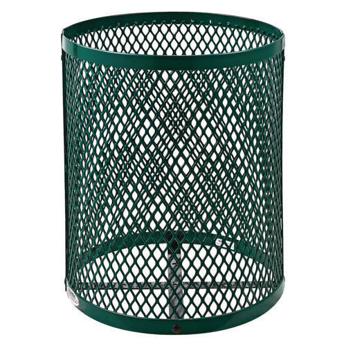 Outdoor Diamond Steel Trash Can, 36 Gal, Dome Lid, Green