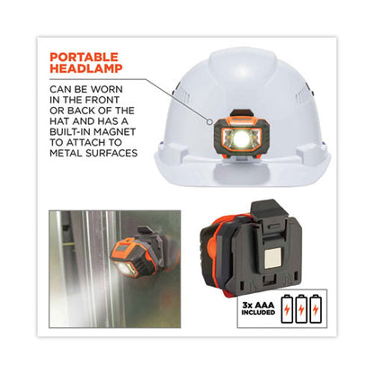 Skullerz 8972led Class C Hard Hat Cap Style With Led Light, White