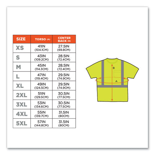 Glowear 8289 Class 2 Hi-vis T-shirt, Polyester, Lime, 5x-large