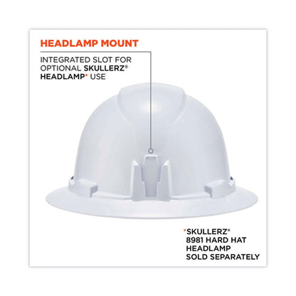 Skullerz 8971 Class E Hard Hat Full Brim, White