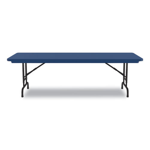 Adjustable Folding Tables, Rectangular, 60" X 30" X 22" To 32", Blue Top, Black Legs, 4/pallet