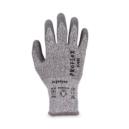 Proflex 7030 Ansi A3 Pu Coated Cr Gloves, Gray, Small, 12 Pairs/pack