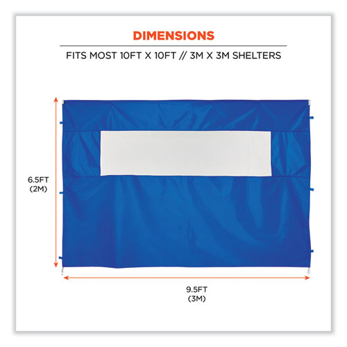 Shax 6092 Pop-up Tent Sidewall With Mesh Window, Single Skin, 10 Ft X 10 Ft, Polyester, Blue