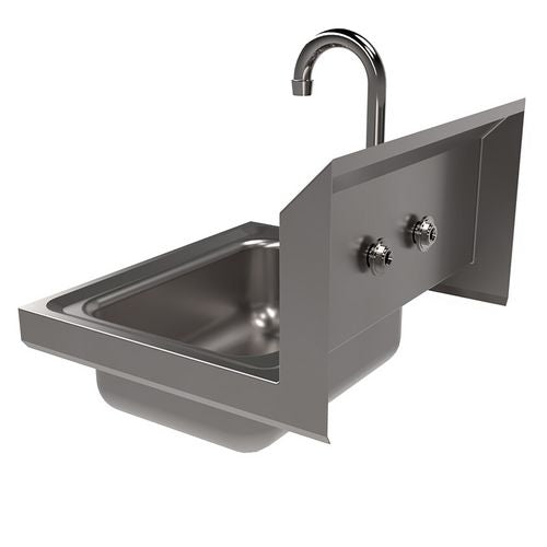 Stainless Steel Hand Sink With Faucet, 14" L X 10" W X 5" D