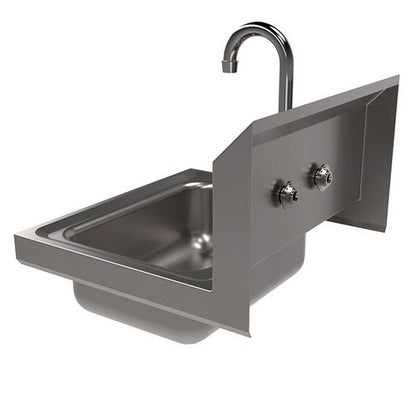 Stainless Steel Hand Sink With Faucet, 14" L X 10" W X 5" D