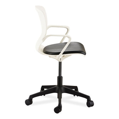 Shell Desk Chair, Supports Up To 275 Lb, 17" To 20" Seat Height, Black Seat, White Back, Black/white Base