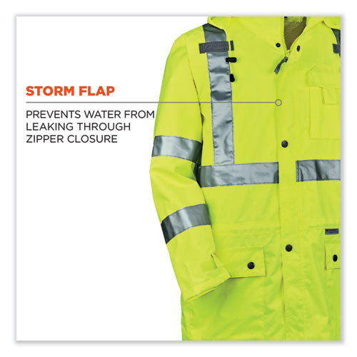 Glowear 8365 Class 3 Hi-vis Rain Jacket, Polyester, 3x-large, Lime