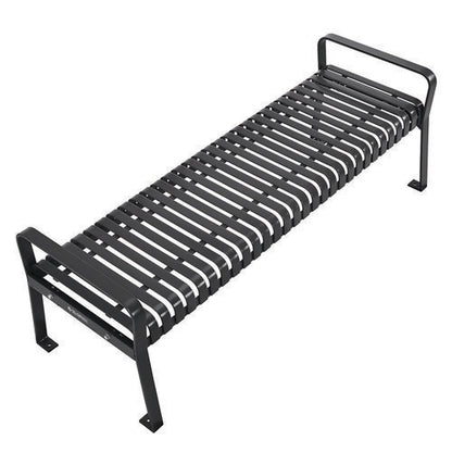 Steel Slat Flat Bench, 70" X 24" X 24.25", Black Seat, Black Base