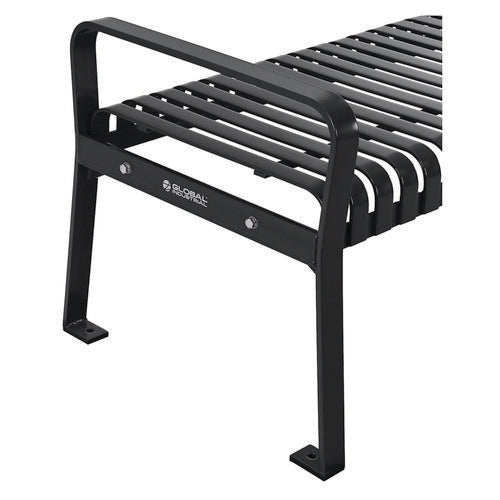 Steel Slat Flat Bench, 70" X 24" X 24.25", Black Seat, Black Base