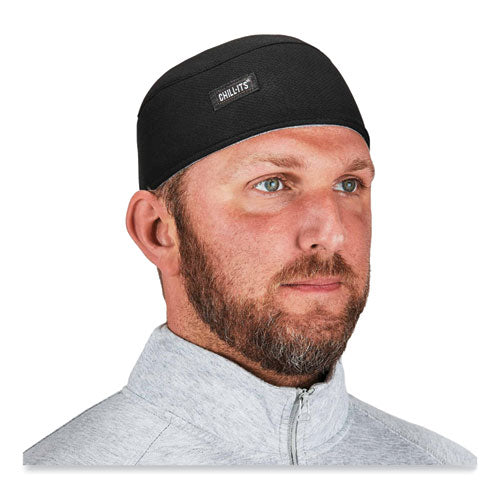 Chill-its 6630 High-performance Terry Cloth Skull Cap, Polyester, One Size Fits Most, Black