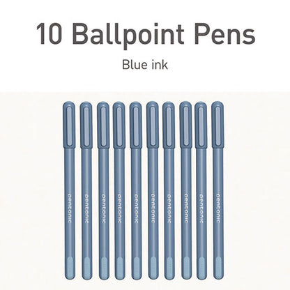 Pentonic Frost Pen, Stick, Fine 0.7 Mm, Blue Ink, Frosted Blue Barrel, 10/pack