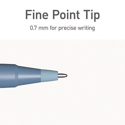 Pentonic Frost Pen, Stick, Fine 0.7 Mm, Blue Ink, Frosted Blue Barrel, 10/pack