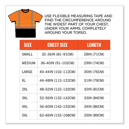 Glowear 8283bk Class 2 Lightweight Performance Hi-vis T-shirt, Polyester, 4x-large, Orange