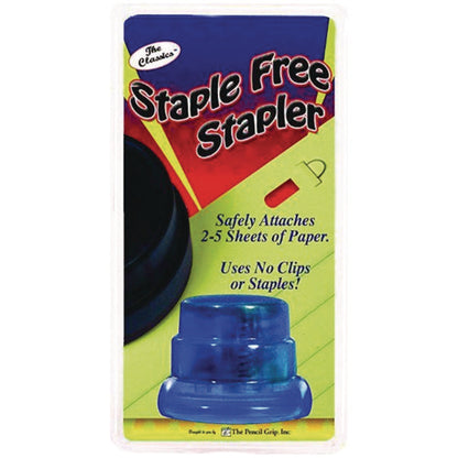 Staple-free Stapler, 5-sheet Capacity, 0.5" Throat Depth, Blue, 24/carton