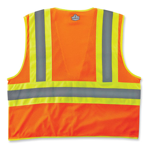 Glowear 8229z Class 2 Economy Two-tone Zipper Vest, Polyester, Small/medium, Orange