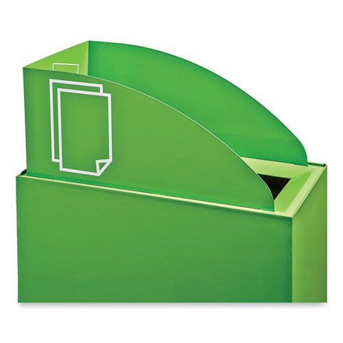 Mixx Recycling Center Lid, Topper Style, 9.87w X 19.87d X 0.62h, Green