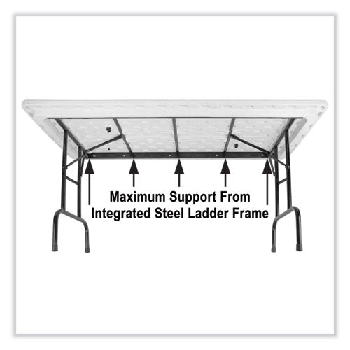 Adjustable Folding Table, Rectangular, 48" X 24" X 22" To 32", Blue Top, Black Legs, 4/pallet