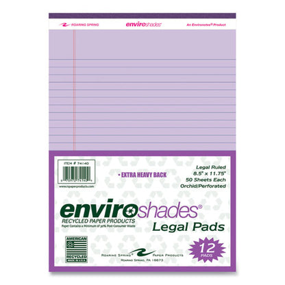 Enviroshades Legal Notepads, 50 Orchid 8.5 X 11.75 Sheets, 36 Notepads/carton