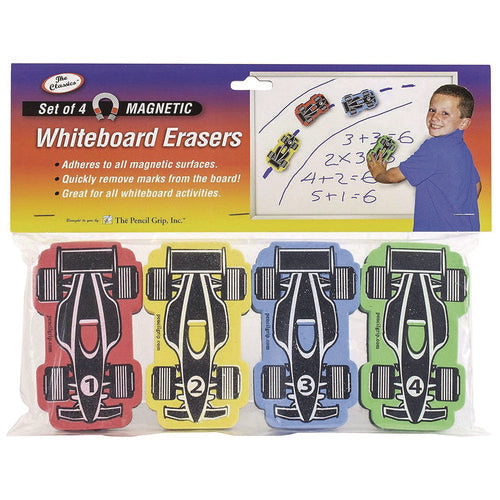 Magnetic Racecar Whiteboard Eraser, 4.5 X 2.6 X 1, 4/pack, 24 Packs/carton