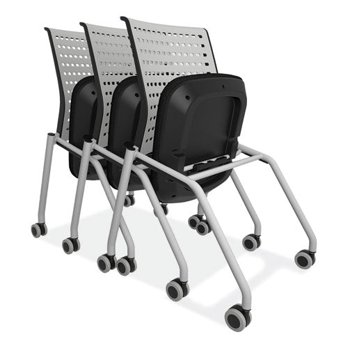 Thesis Training Chair With Static Back, Supports Up To 250 Lb, 18" Seat Height, Black Seat, Gray Back, Gray Base, 2/carton