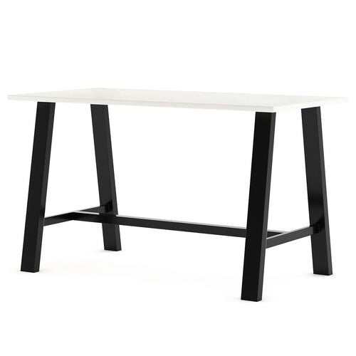 Midtown Dining Table With Four Black Kool Series Chairs, 36 X 72 X 30, Designer White