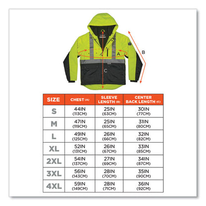 Glowear 8275 Class 2 Heavy-duty Hi-vis Workwear Sherpa Lined Jacket, 2x-large, Lime