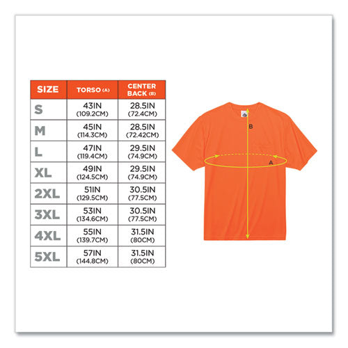 Glowear 8089 Non-certified Hi-vis T-shirt, Polyester, X-large, Orange