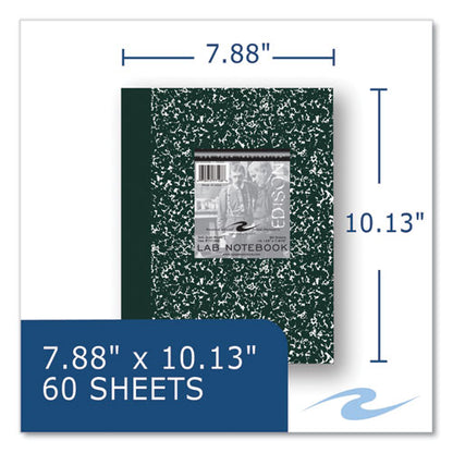 Lab And Science Notebook, Quadrille Rule (5 Sq In), Green Marble Cover, (60) 10.13 X 7.88 Sheets, 24/carton