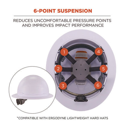 Skullerz 8986 6-point Hard Hat Suspension Replacement, Gray