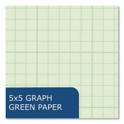 Engineer Pad, (1.25" Margin), Quad Rule (5 Sq/in, 1 Sq/in), 200 Light Green 8.5 X 11 Sheets/pad, 12/carton