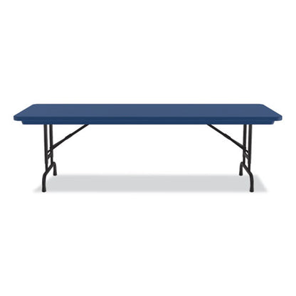 Adjustable Folding Tables, Rectangular, 72" X 30" X 22" To 32", Blue Top, Black Legs, 4/pallet