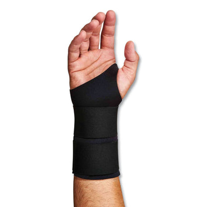 Proflex 675 Ambidextrous Double Strap Wrist Support, Large, Fits Left/right Hand, Black