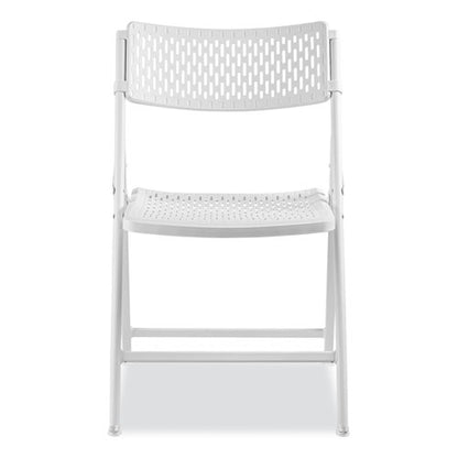 Airflex Series Premium Poly Folding Chair, Supports Up To 1,000 Lb, 17.25" Seat Height, White Seat/back/base, 4/carton