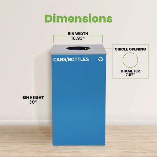 29 Gallon Trash/recycling Cans, Steel, Blue Cans/bottles Recycling Can With Circle Lid