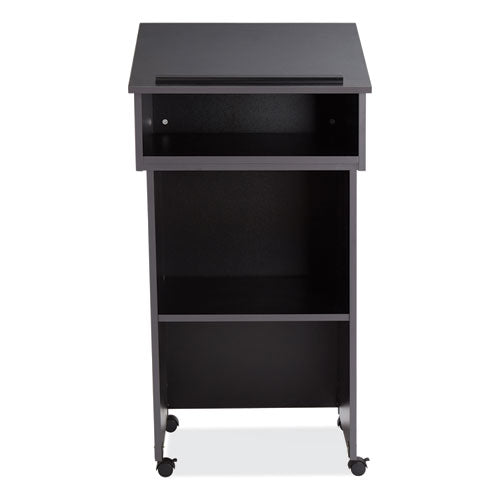 Tabletop Lectern And Av Cart/lectern Base, 23.75 X 19.87 X 47.5, Black