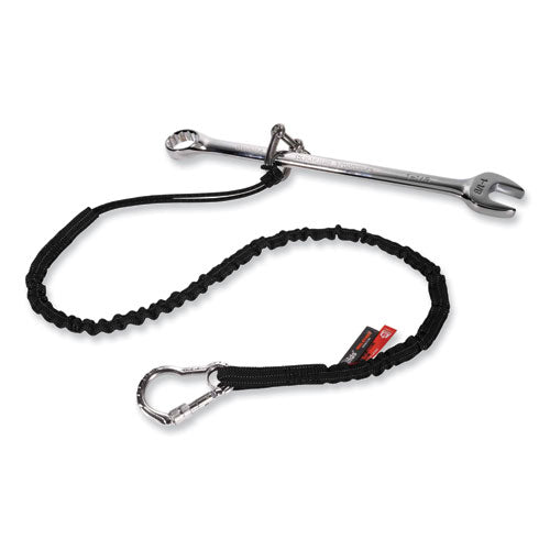 Squids 3100 Lanyard With Aluminum Carabiner + Cinch-loop, 10 Lb Max Working Capacity, 42" To 54" Long, Black