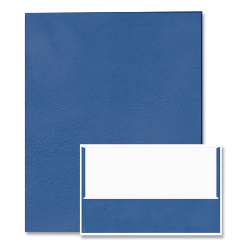 Pocket Folder, 0.5" Capacity, 11 X 8.5, Dark Blue, 25/box, 10 Boxes/carton