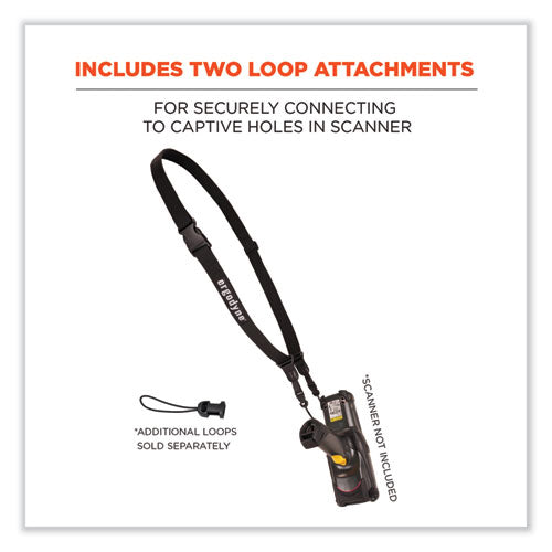 Squids 3134 Barcode Scanner Lanyard Sling, 28" To 66" Long, Black