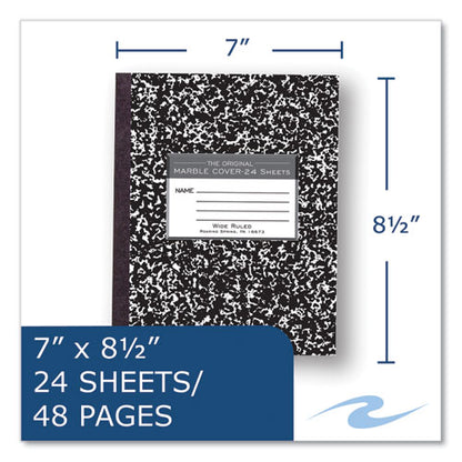 Flexible Cover Composition Notebook, Wide/legal Rule, Black Marble Cover, (100) 8.5 X 7 Sheets, 144/carton