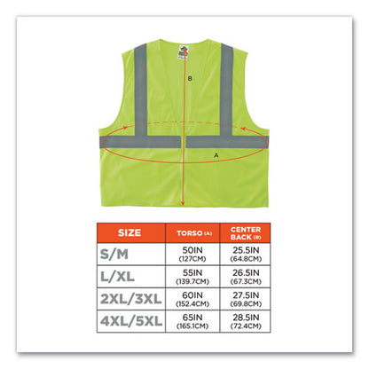 Glowear 8205z Class 2 Super Economy Mesh Vest, Polyester, Lime, 4x-large/5x-large