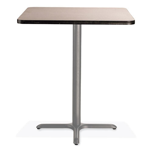 Cafe Table, 36w X 36d X 42h, Square Top/x-base, Gray Nebula Top, Gray Base