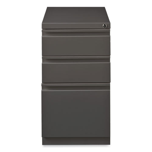 Full-width Pull 20 Deep Mobile Pedestal File, 3-drawer: Box/box/file, Letter, Medium Tone, 15x19.88x27.75