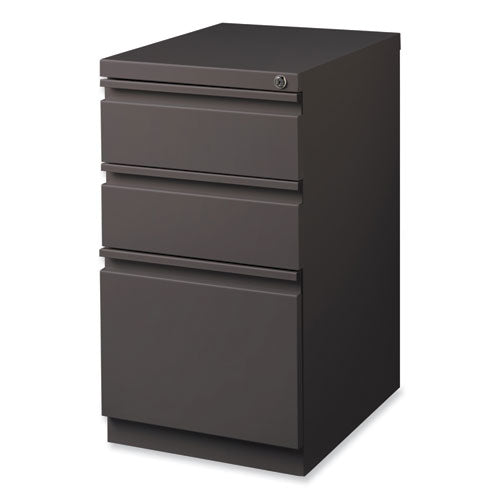 Full-width Pull 20 Deep Mobile Pedestal File, 3-drawer: Box/box/file, Letter, Medium Tone, 15x19.88x27.75